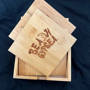 SpEcIaL!!!   BEACH GYPSEA BAMBOO COASTER SET